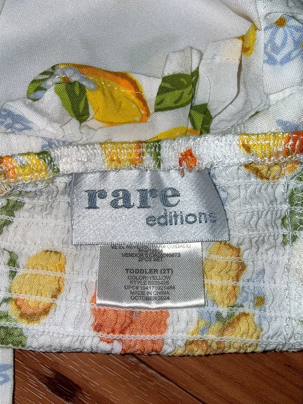 Rare Editions Toddler Girls 2 Piece Elastic Waistband Woven Short Set Lemons 2T